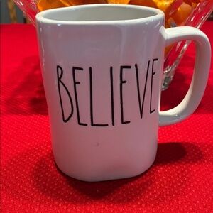 Rae Dunn White 'BELIEVE' Mug